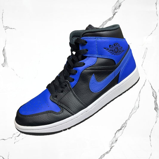 Jordan 1 Mid Hyper Royal Tumbled Leather (De Uso) - Urban Utility
