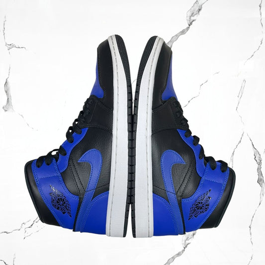 Jordan 1 Mid Hyper Royal Tumbled Leather (De Uso) - Urban Utility