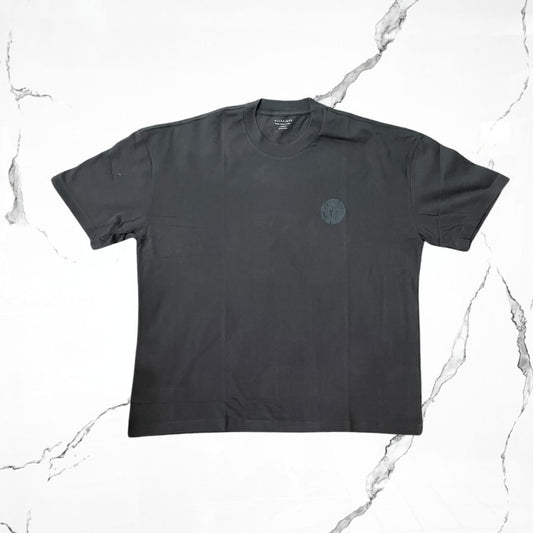 All Saints Waved SS Crew Jet Black T-shirt - Urban Utility