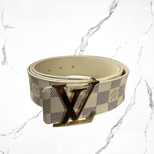 Louis Vuitton Initiales Damier Azur Blue White Belt