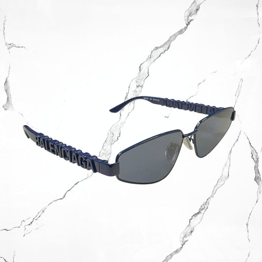Balenciaga Cat Eye-Frame Metal Blue Sunglasses