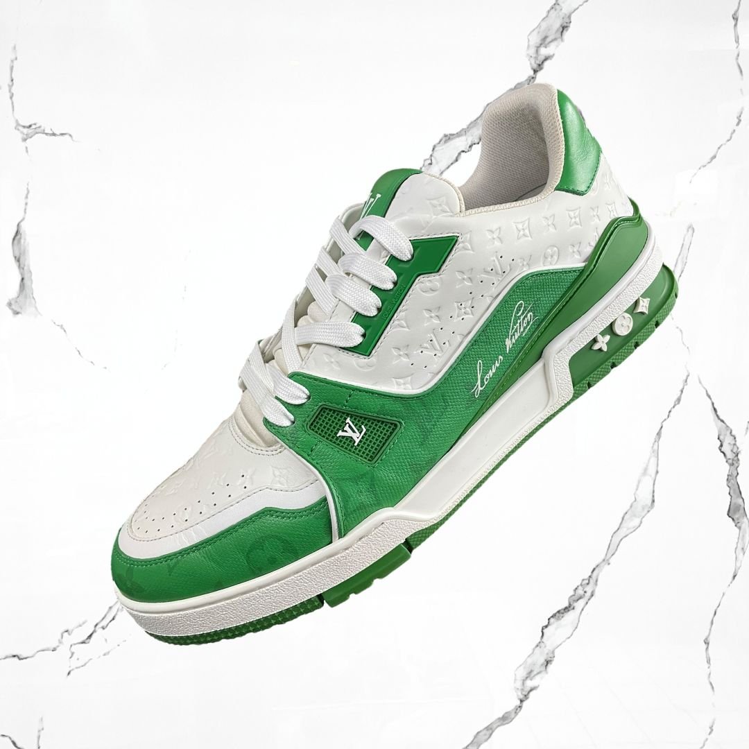 Louis Vuitton Trainer White Green (De Uso) - Urban Utility