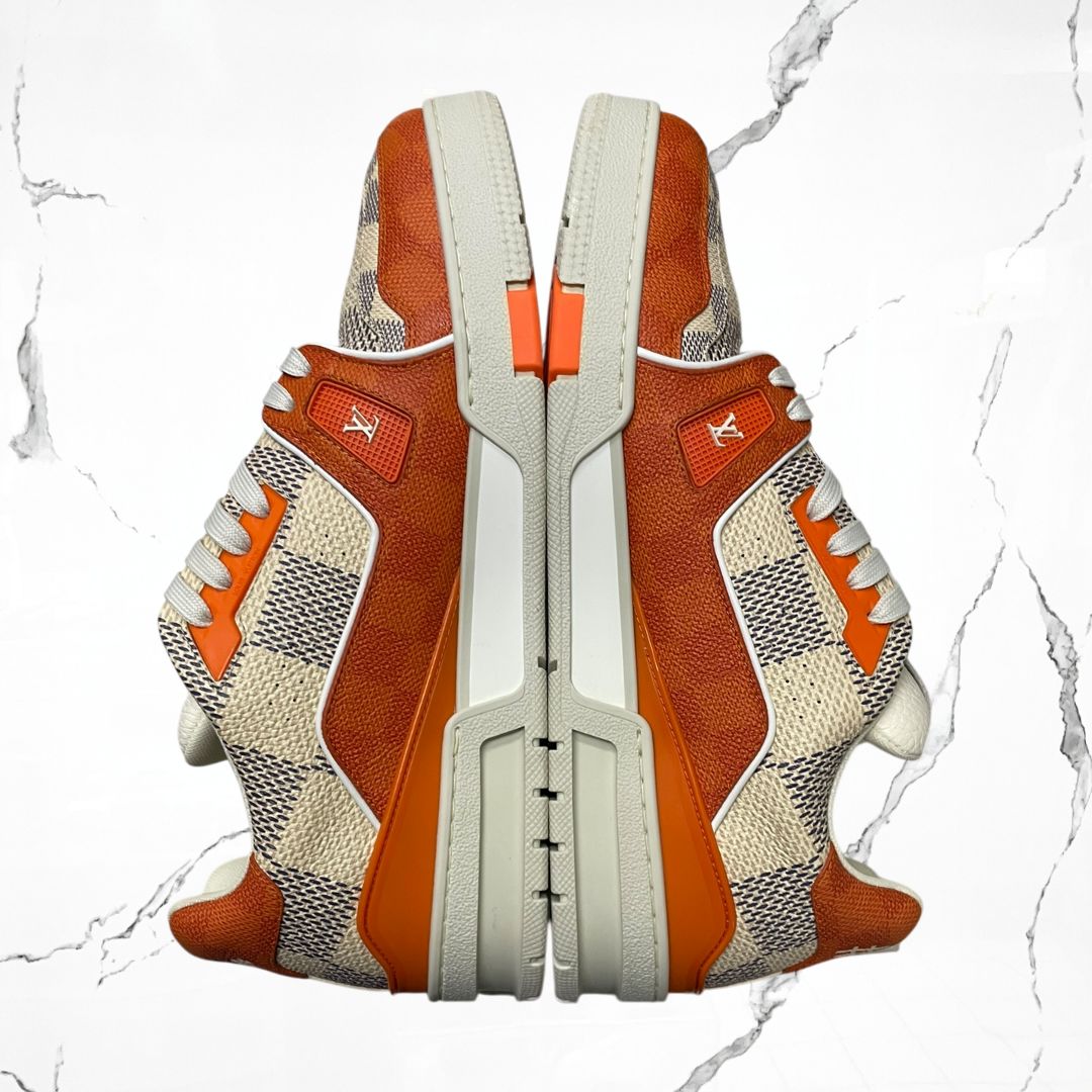 Louis Vuitton Trainer Damier White Orange (De Uso) - Urban Utility
