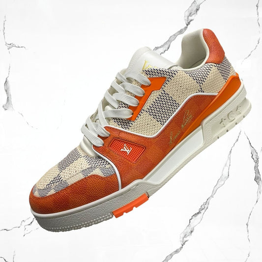 Louis Vuitton Trainer Damier White Orange (De Uso) - Urban Utility