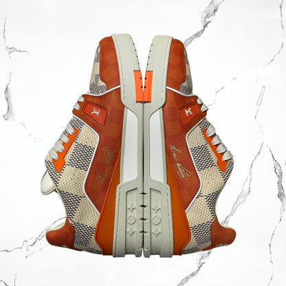 Louis Vuitton Trainer Damier White Orange (De Uso) - Urban Utility