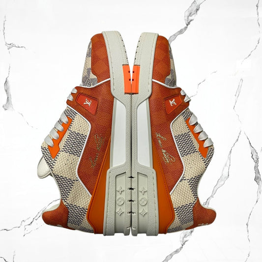 Louis Vuitton Trainer Damier White Orange (De Uso) - Urban Utility