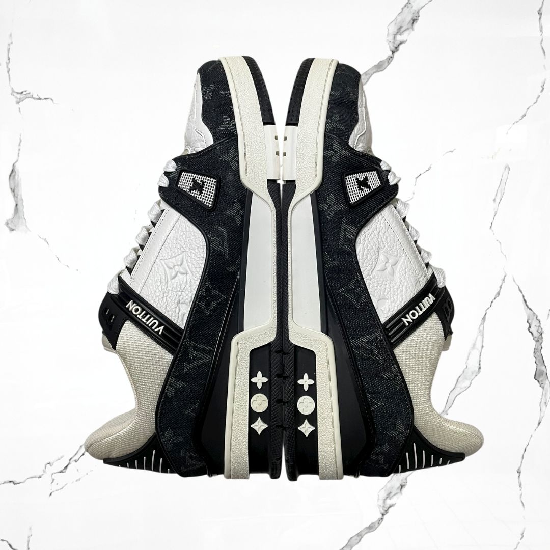 Louis Vuitton Trainer White Black Denim (De Uso) - Urban Utility