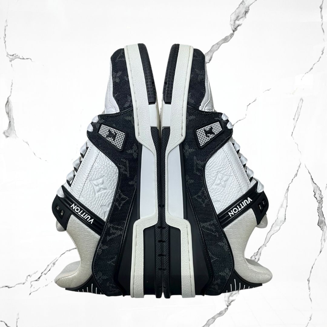 Louis Vuitton Trainer White Black Denim (De Uso) - Urban Utility