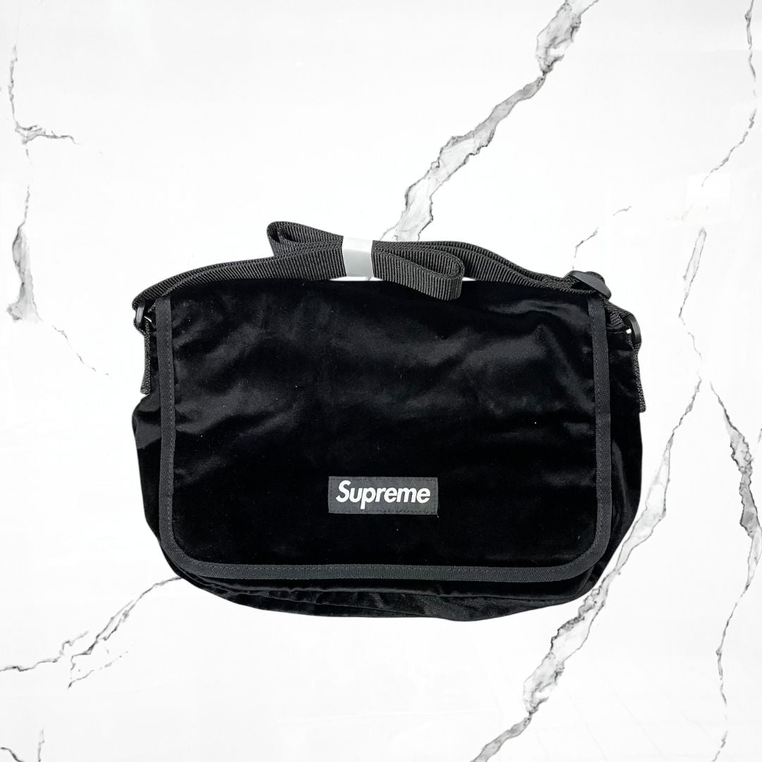 Supreme Velvet Black Messenger Bag - Urban Utility