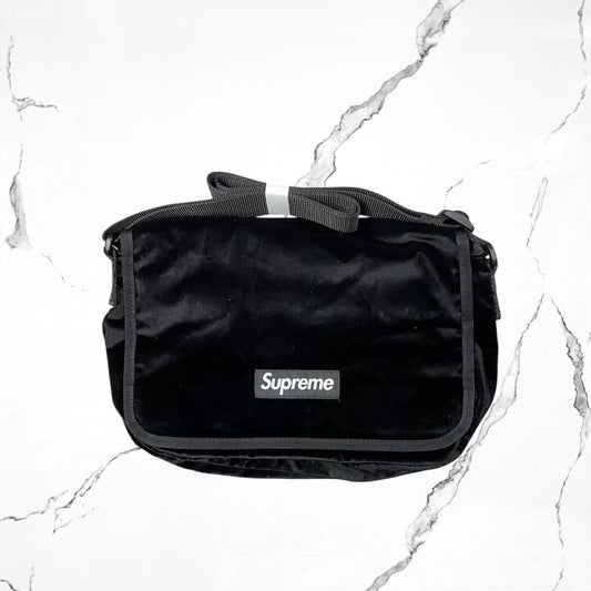 Supreme Velvet Black Messenger Bag - Urban Utility