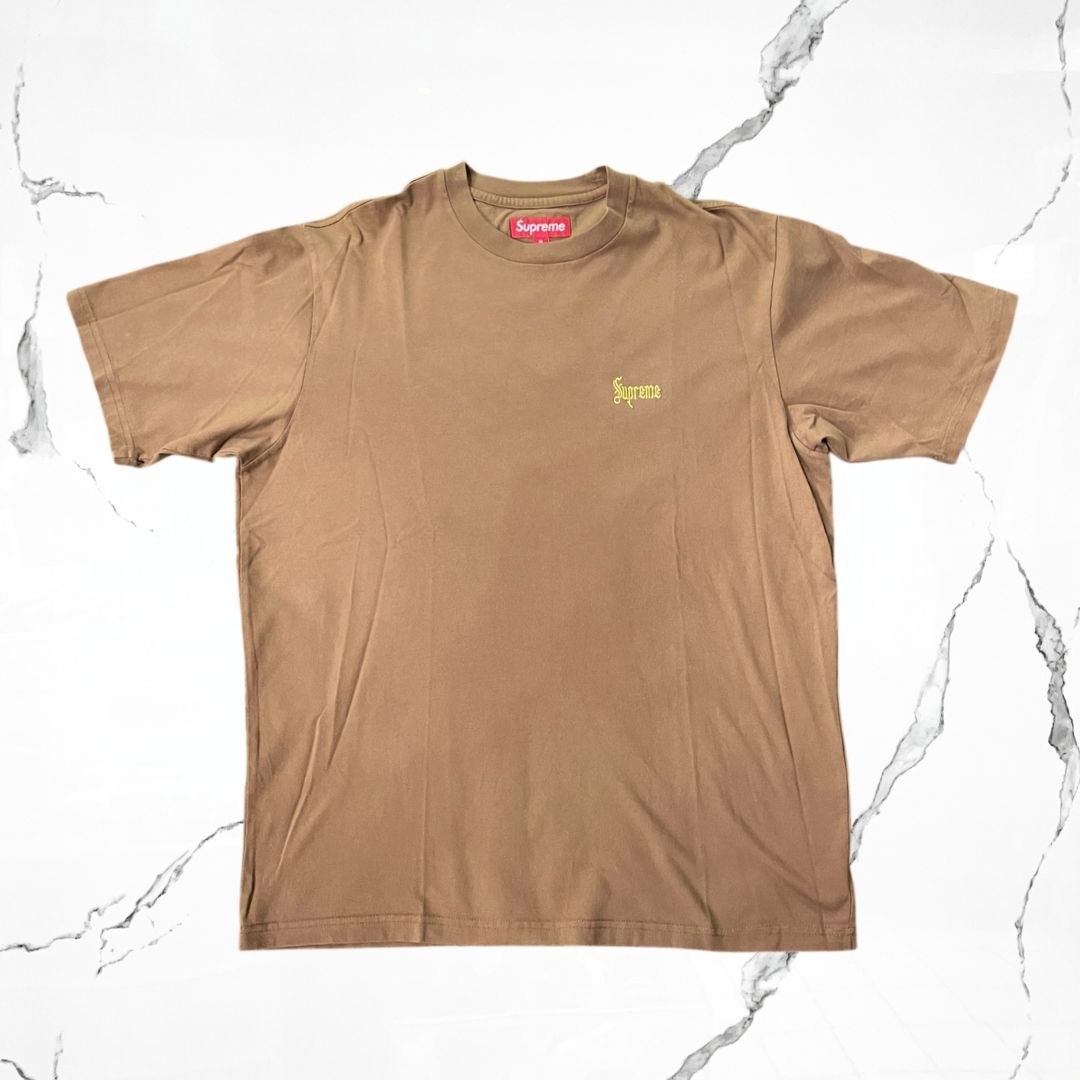 Supreme Classic Script Washed Top Brown T-shirt - Urban Utility