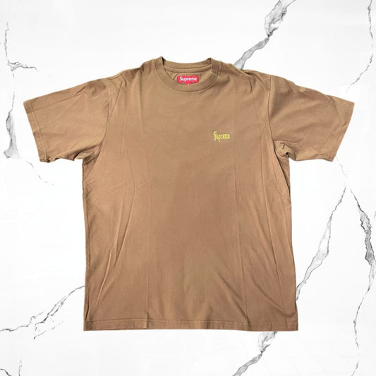 Supreme Classic Script Washed Top Brown T-shirt - Urban Utility