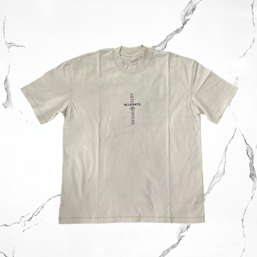 All Saints Knox SS Crew Phantom White T-shirt - Urban Utility