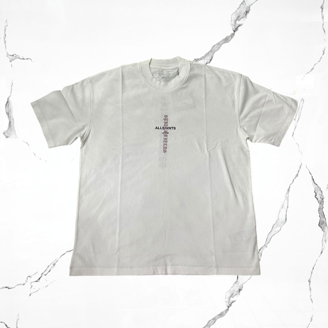 All Saints Knox SS Crew Ashen White T-shirt - Urban Utility
