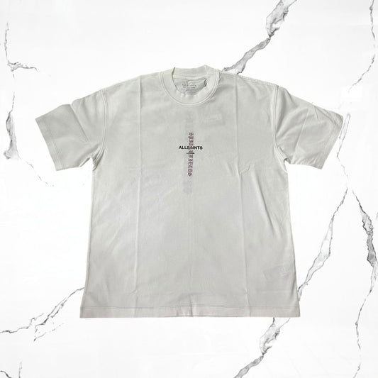 All Saints Knox SS Crew Ashen White T-shirt - Urban Utility
