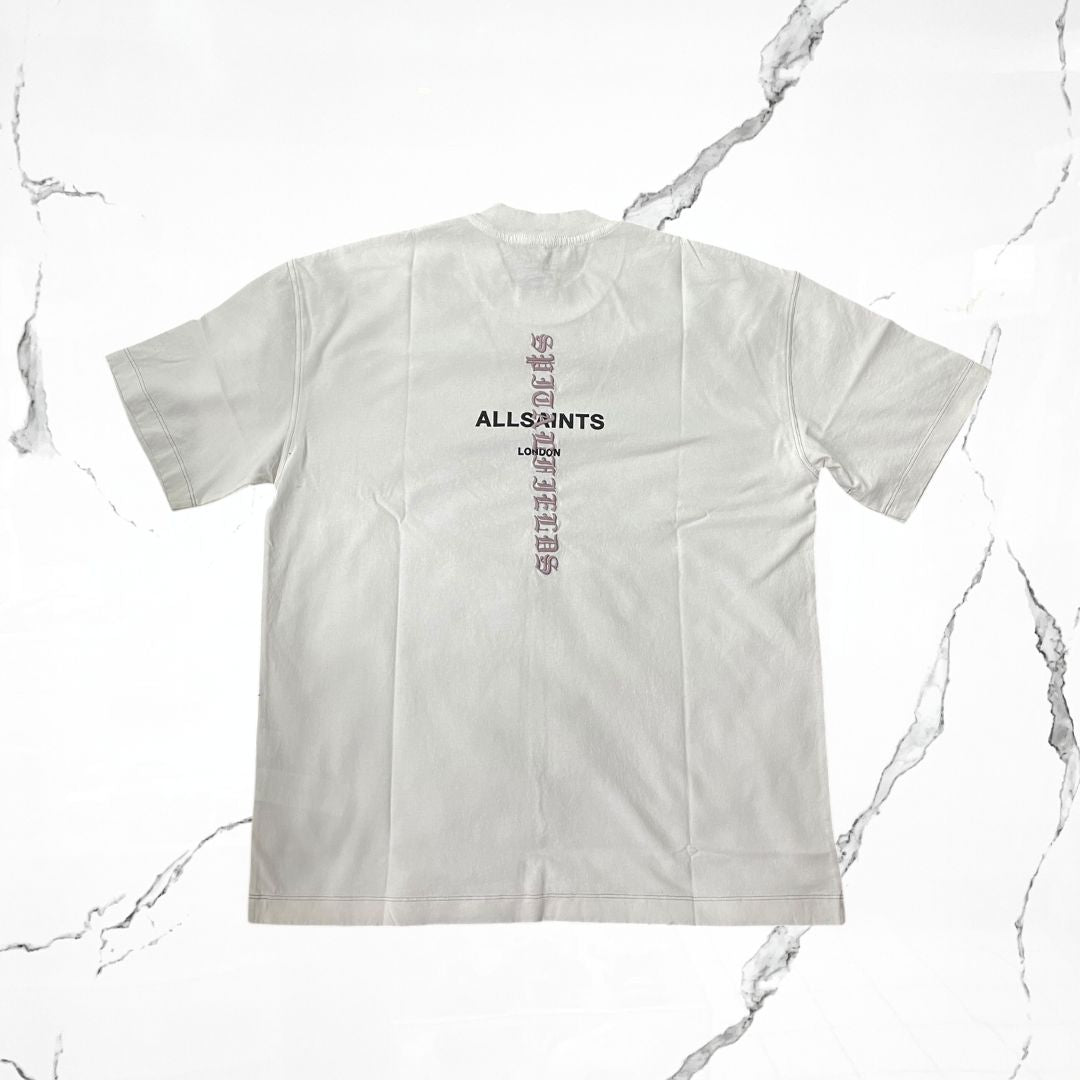 All Saints Knox SS Crew Ashen White T-shirt - Urban Utility