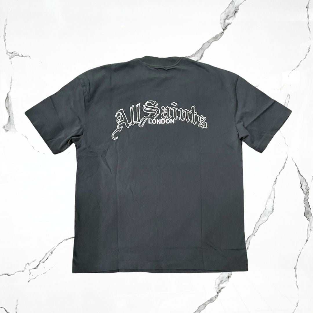 All Saints Descent SS Crew Washed Black T-shirt - Urban Utility
