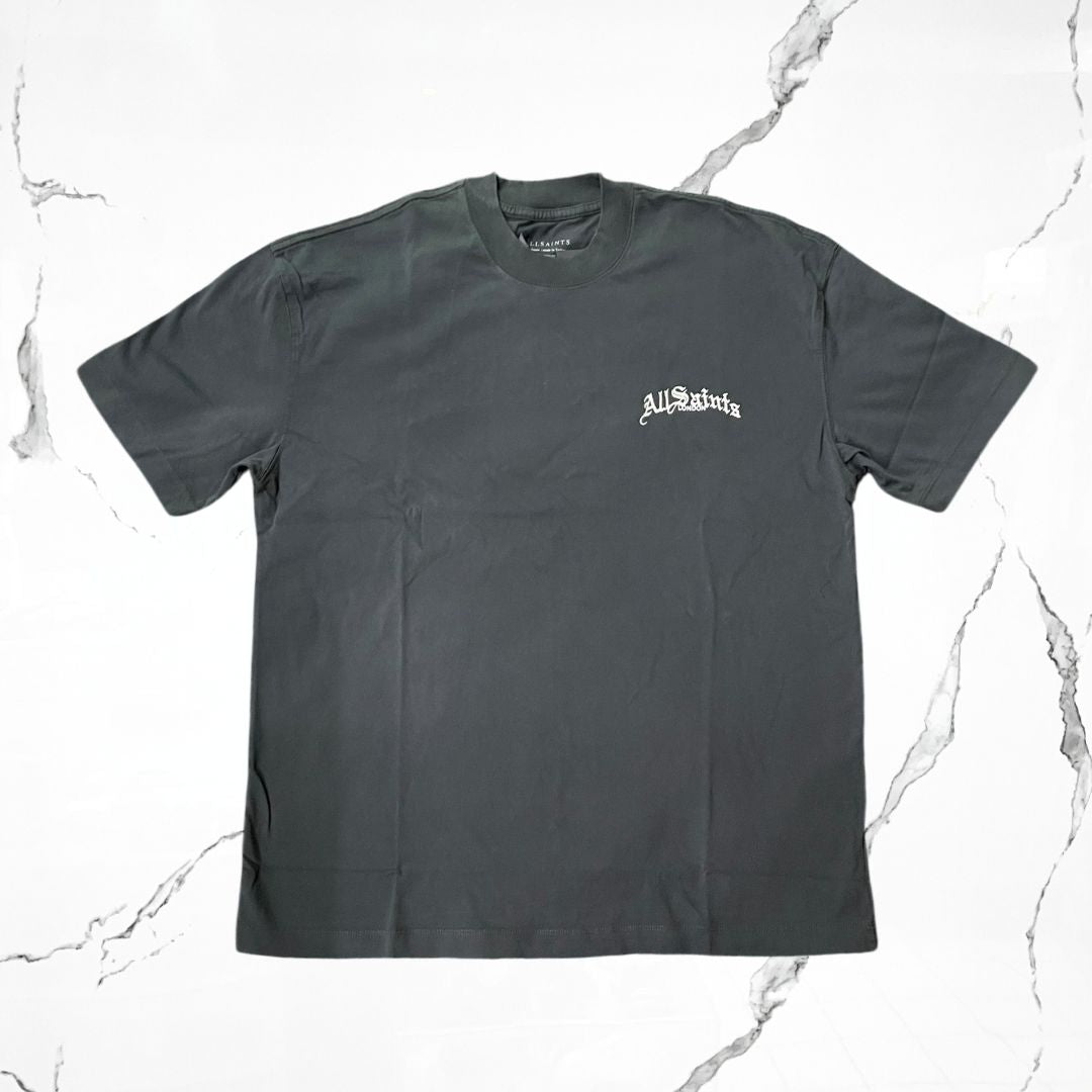 All Saints Descent SS Crew Washed Black T-shirt - Urban Utility