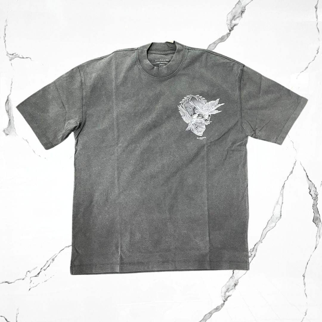 All Saints Mysteries SS Crew Washed Black T-shirt - Urban Utility