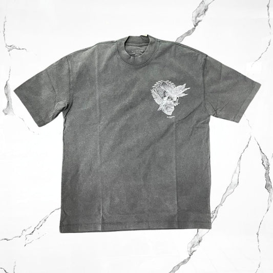 All Saints Mysteries SS Crew Washed Black T-shirt - Urban Utility