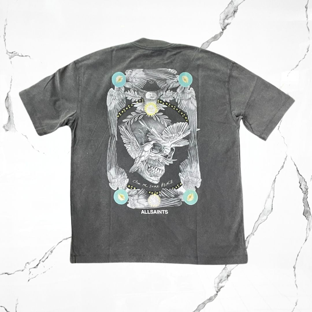 All Saints Mysteries SS Crew Washed Black T-shirt - Urban Utility