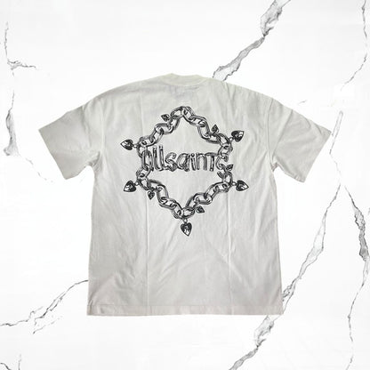 All Saints Drip SS Crew Chalk White T-shirt - Urban Utility