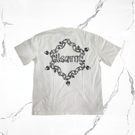 All Saints Drip SS Crew Chalk White T-shirt - Urban Utility
