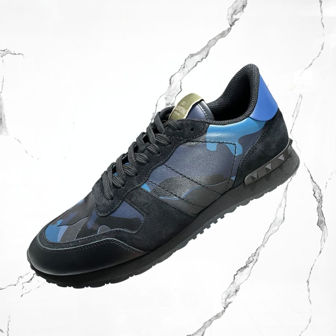 Valentino RockRunner Low Top Navy Blue Black (De Uso) - Urban Utility