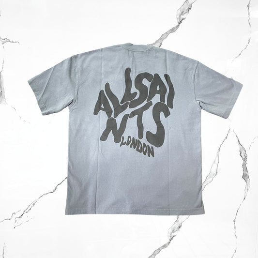 All Saints Orlando SS Crew Hazed Grey T-shirt - Urban Utility