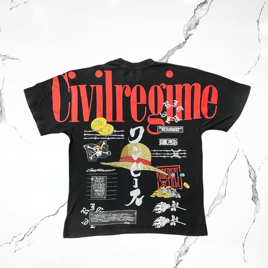 Civilregime x One Piece Luffy Black T-shirt - Urban Utility