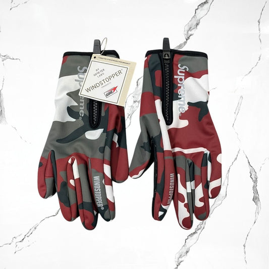 Supreme Zip Gloves Windstopper Red Camo - Urban Utility