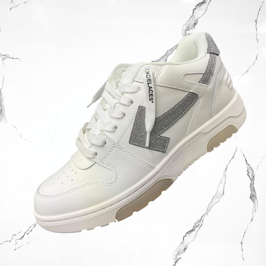 Off - White Out Of Office OOO Low Tops White Silver Glitter - Urban Utility