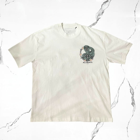 All Saints Snakebite SS Crew Optic White T-shirt - Urban Utility