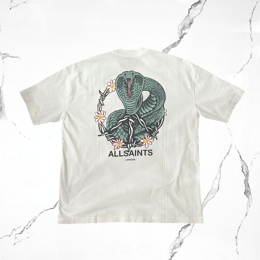 All Saints Snakebite SS Crew Optic White T-shirt - Urban Utility