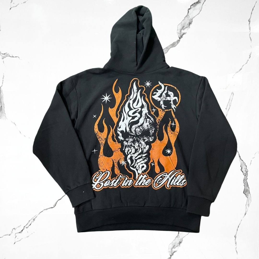 Lost Hills Black Orange Hoodie - Urban Utility
