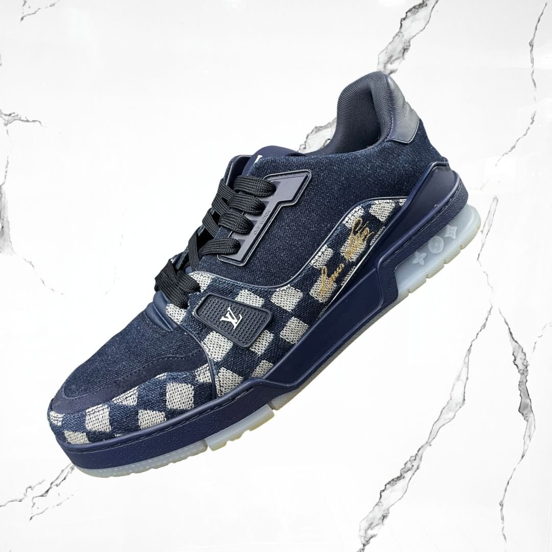 Louis Vuitton Trainer Denim Damier Navy ( De Uso) - Urban Utility