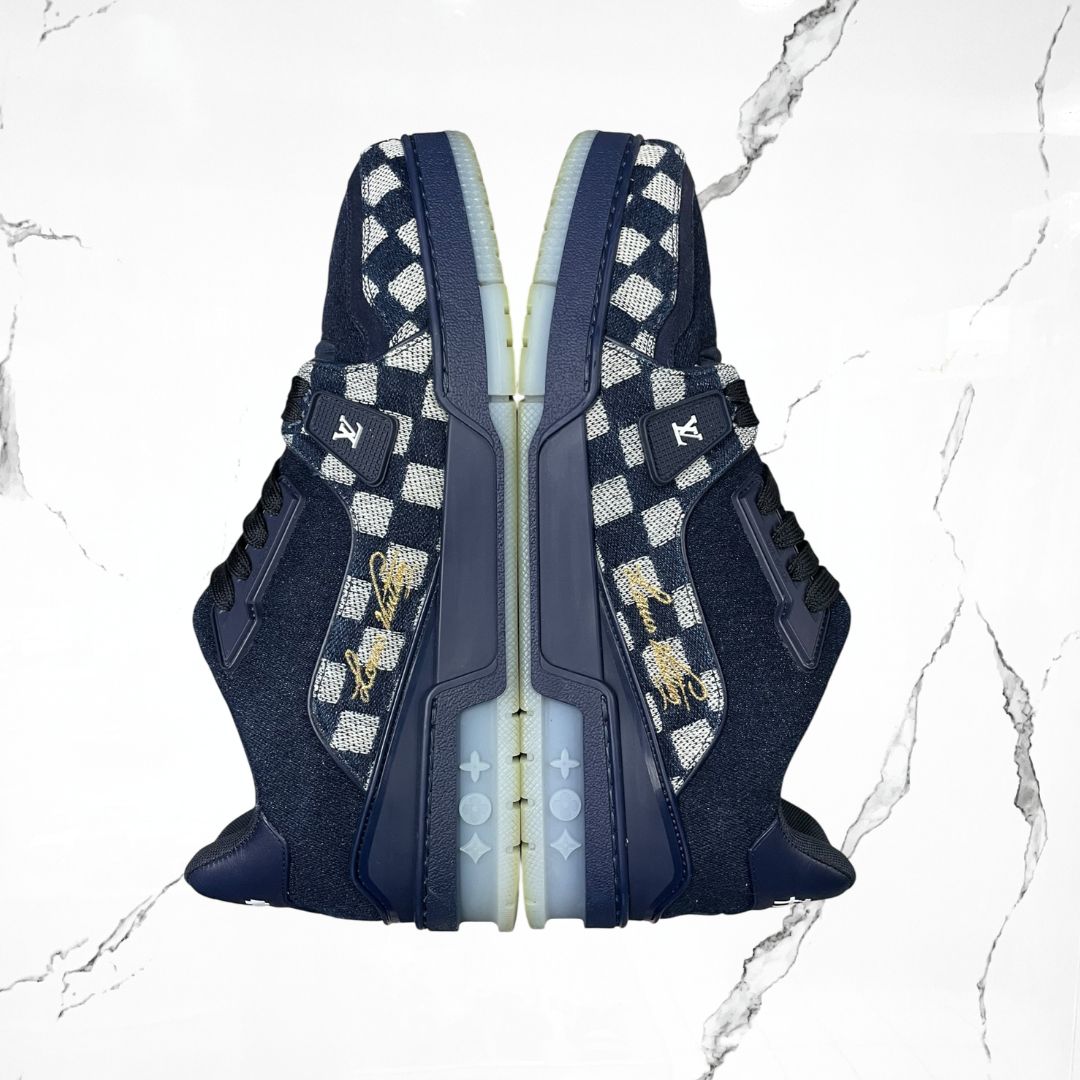 Louis Vuitton  Trainer Denim Damier Navy ( De Uso)