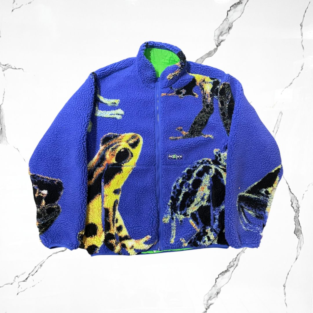 Palace Frogger Reversible Blue Fleece Jacket - Urban Utility