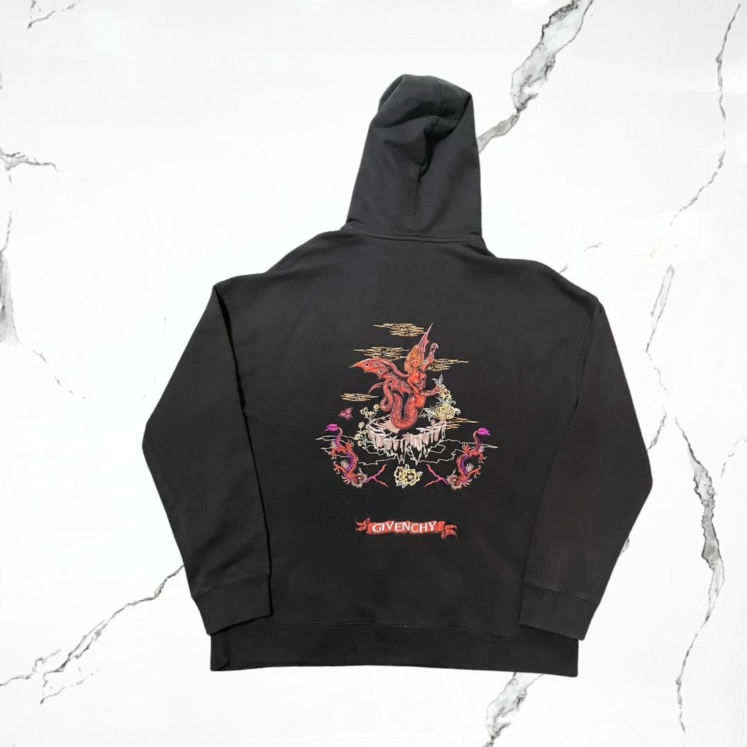 Givenchy Mermaid Dragon Black Hoodie (De Uso) - Urban Utility
