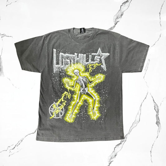 Lost Hills Skel Yellow Grey T-shirt - Urban Utility