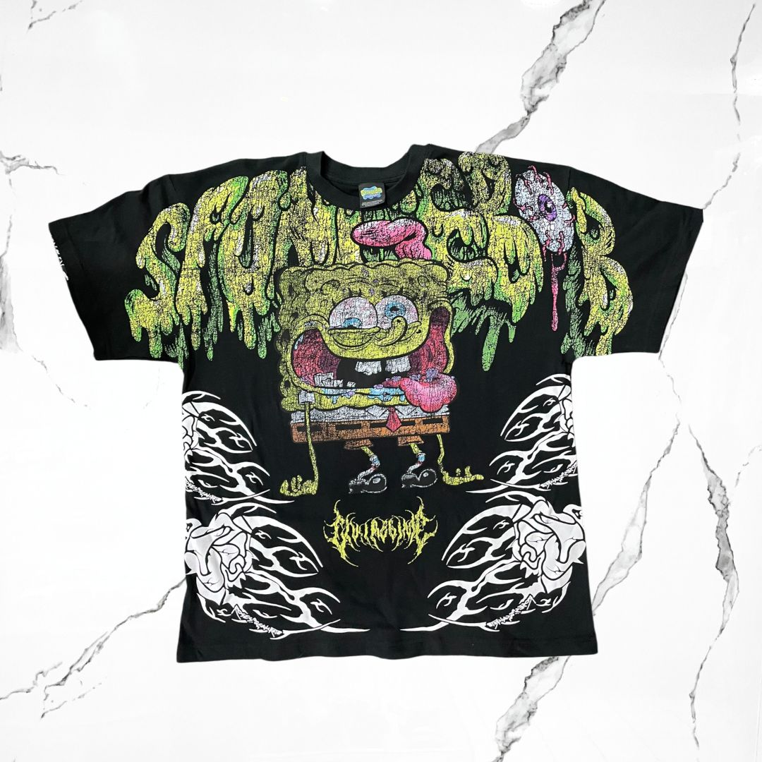 Civil Regime x Nickelodeon Spongenbob Squarepants Spongenbob Slime Black  T-shirt