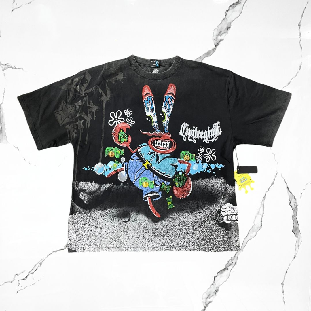 Civil Regime x Nickelodeon Spongenbob Squarepants Don Cangrejo Black   T-shirt