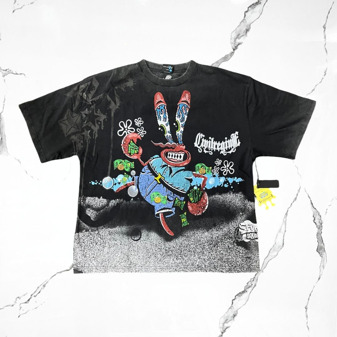 Civil Regime x Nickelodeon Spongenbob Squarepants Don Cangrejo Black T-shirt - Urban Utility
