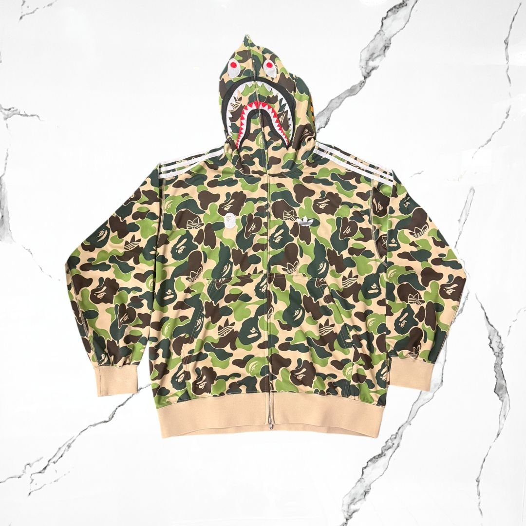 Adidas x BAPE Relaxed Fit Track Camo Shark Full Zip Hoodie - Urban Utility