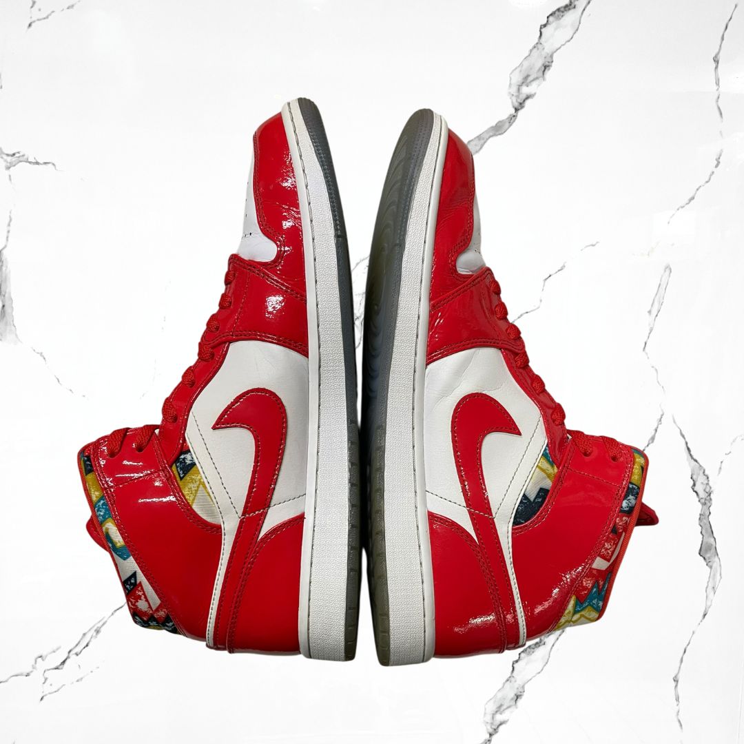Jordan 1 Mid Barcelona Sweater Red Patent (De Uso) - Urban Utility