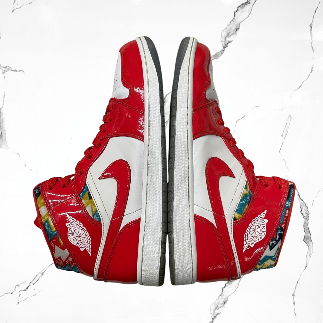 Jordan 1 Mid Barcelona Sweater Red Patent (De Uso) - Urban Utility
