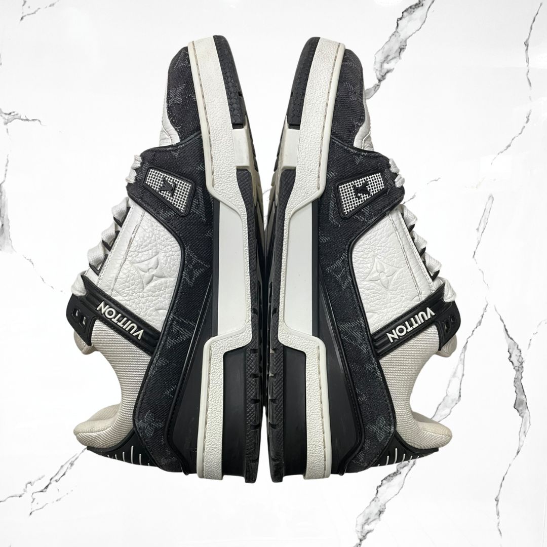 Louis Vuitton Trainer White Black Denim (De Uso) - Urban Utility