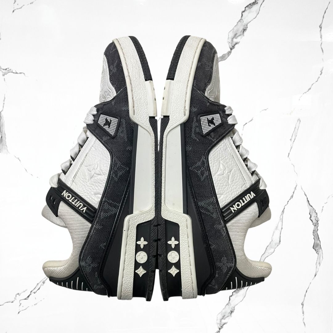 Louis Vuitton Trainer White Black Denim (De Uso) - Urban Utility
