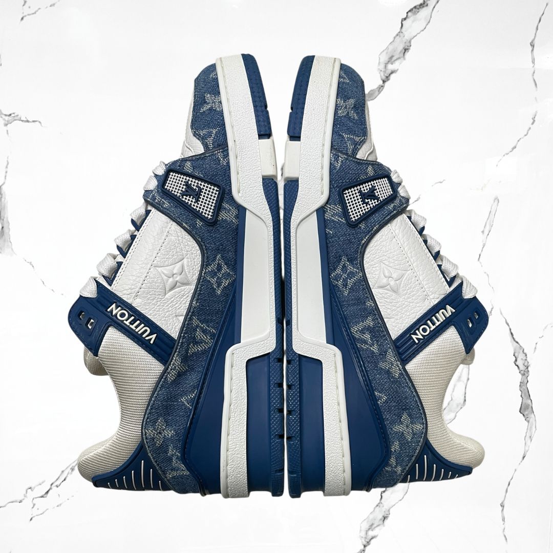 Louis Vuitton Trainer White Blue Denim (De Uso) - Urban Utility