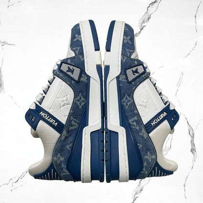 Louis Vuitton Trainer White Blue Denim (De Uso) - Urban Utility